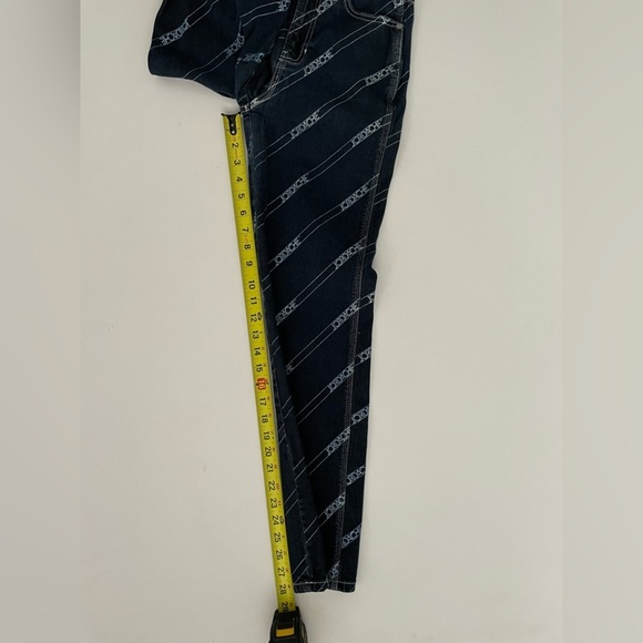 Jordache RINSE DIAGONAL LOGO PRINT VINTAGE CROP 26 straight leg fitted high rise - Picture 5 of 11